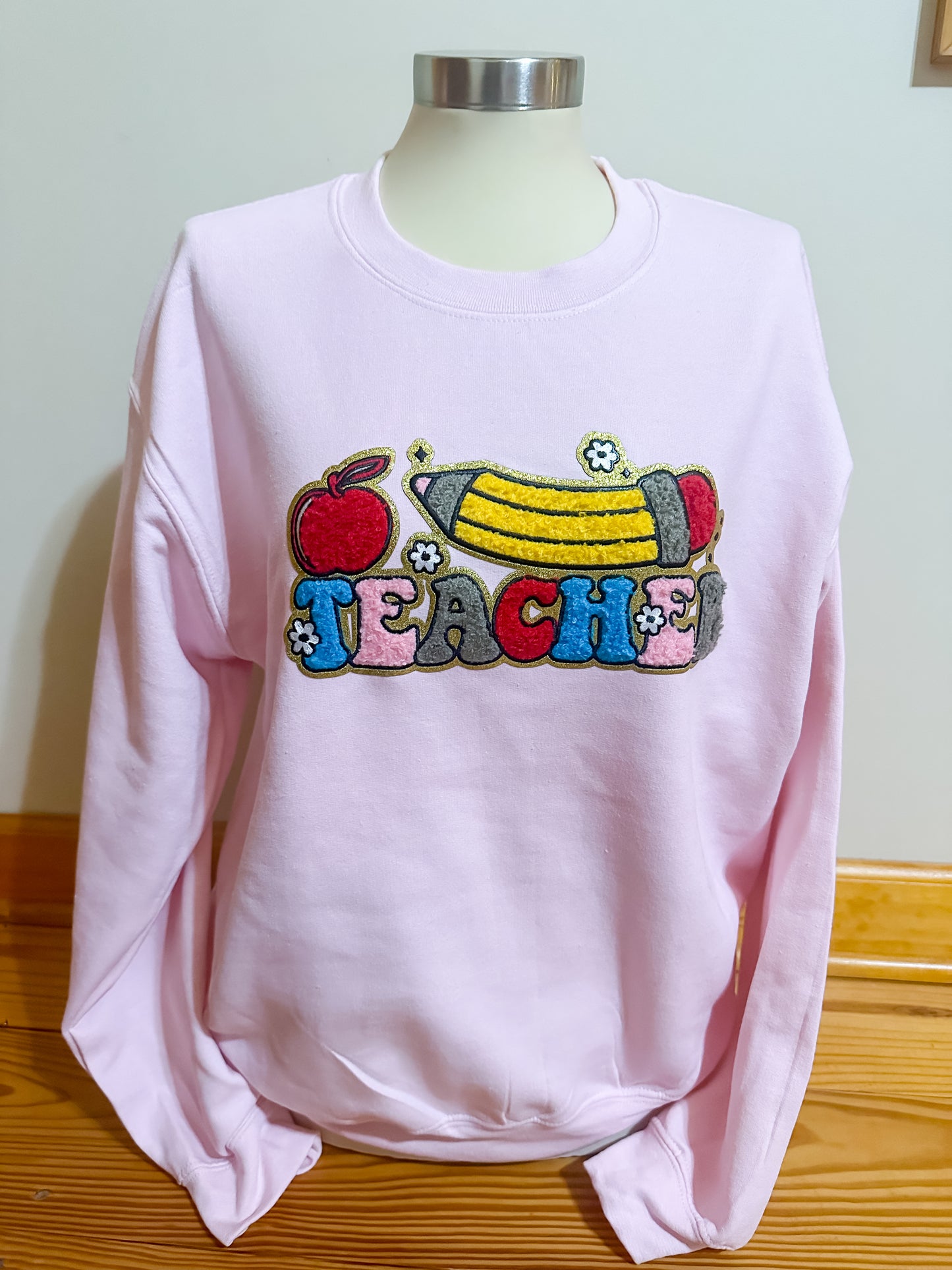 Teacher Pencil patch Sweatshirt