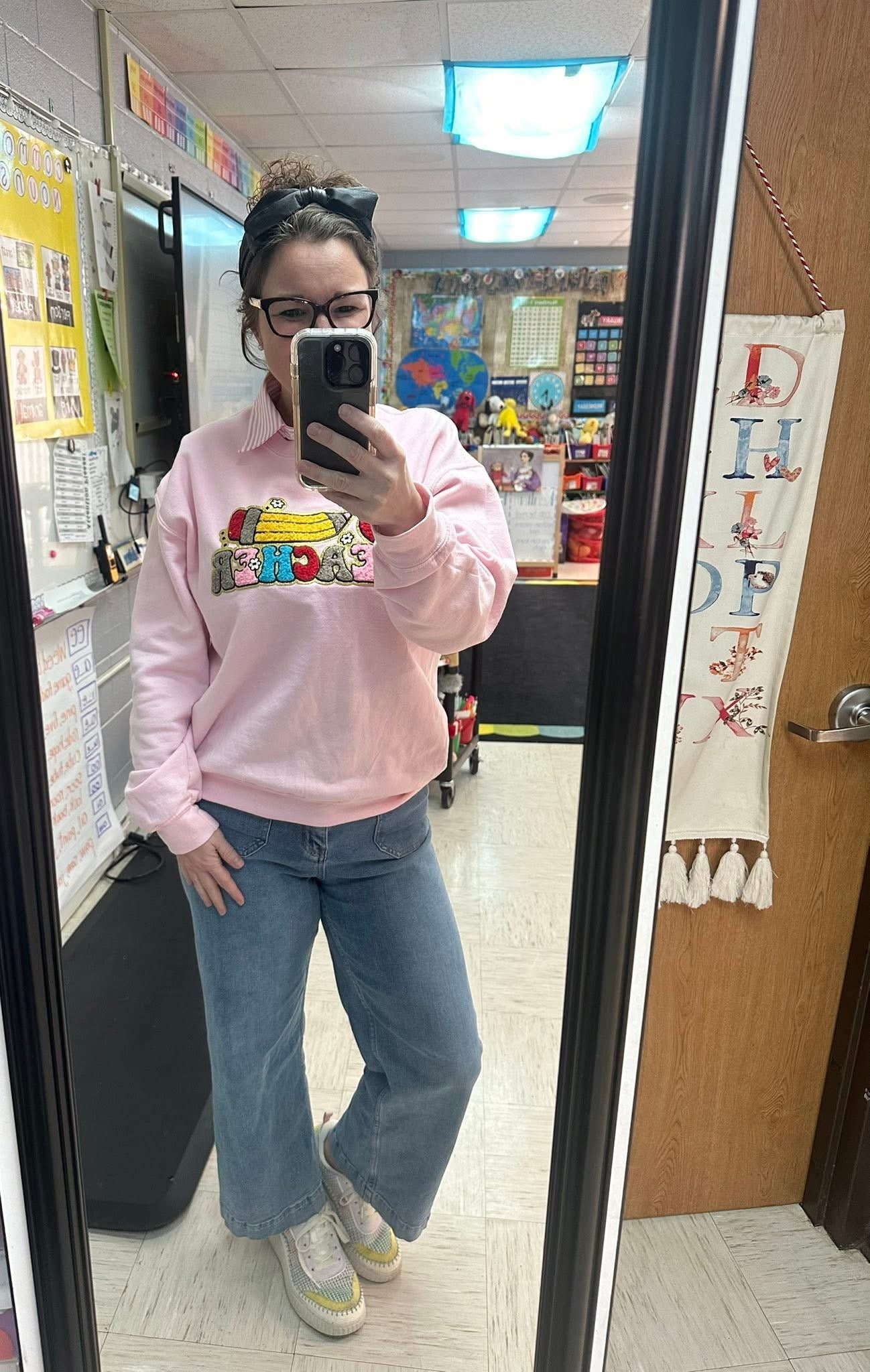Teacher Pencil patch Sweatshirt