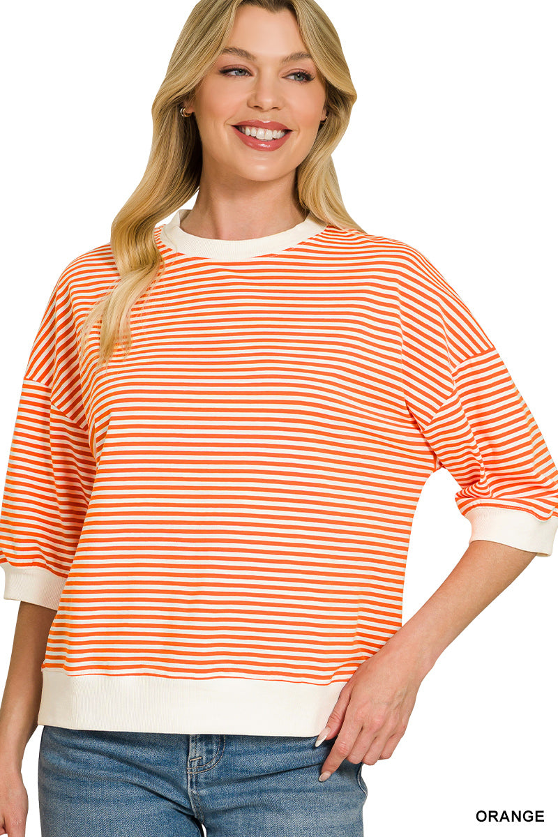 Zenana Raised Rib Cuff Sleeve Top
