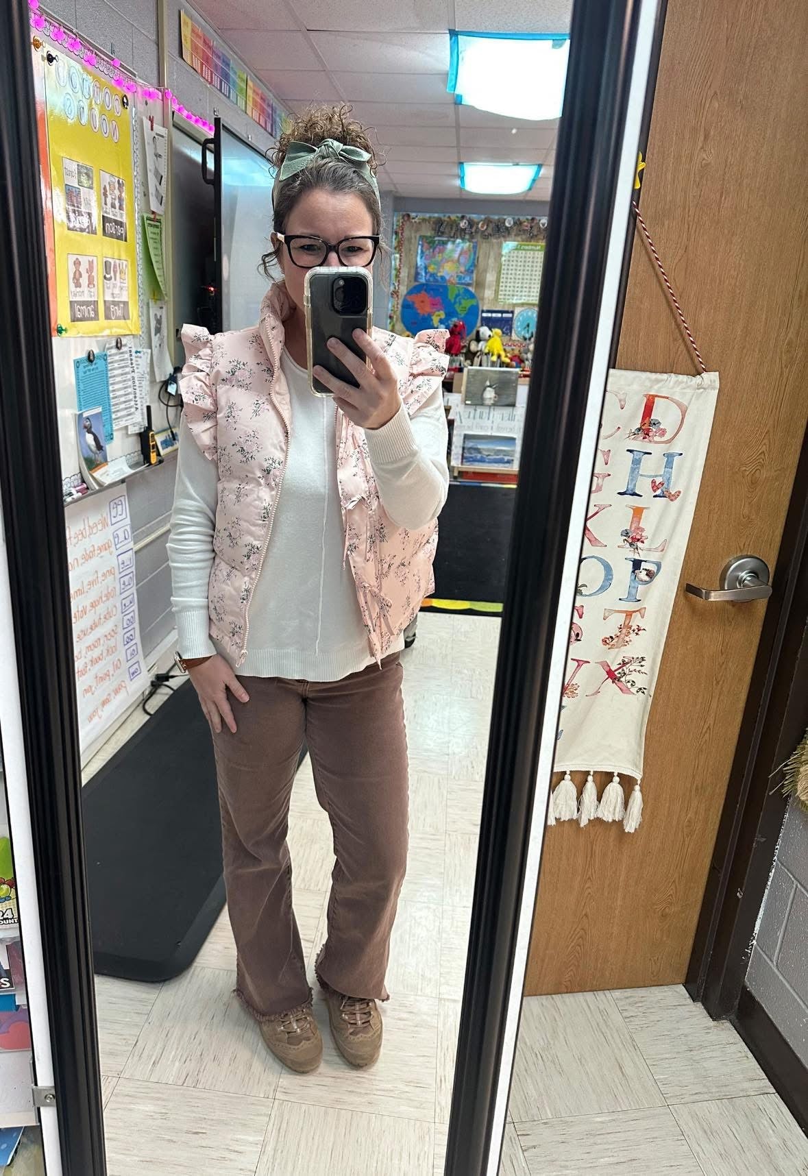 Front Bow Ruffle Sleeve Puffer Vest