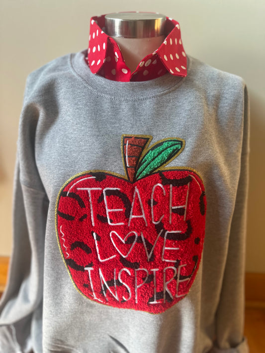 Live Love Learn Apple Patch Sweatshirt