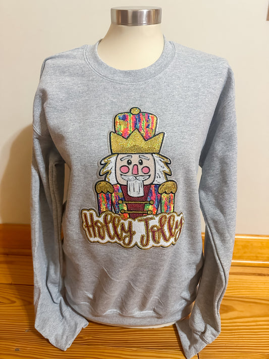Nutcracker Holly Jolly patch Sweatshirt