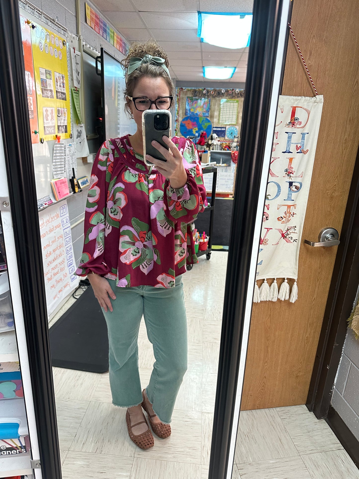 Zenana Acid Washed High Wast Frayed Hem Bootcut Pants