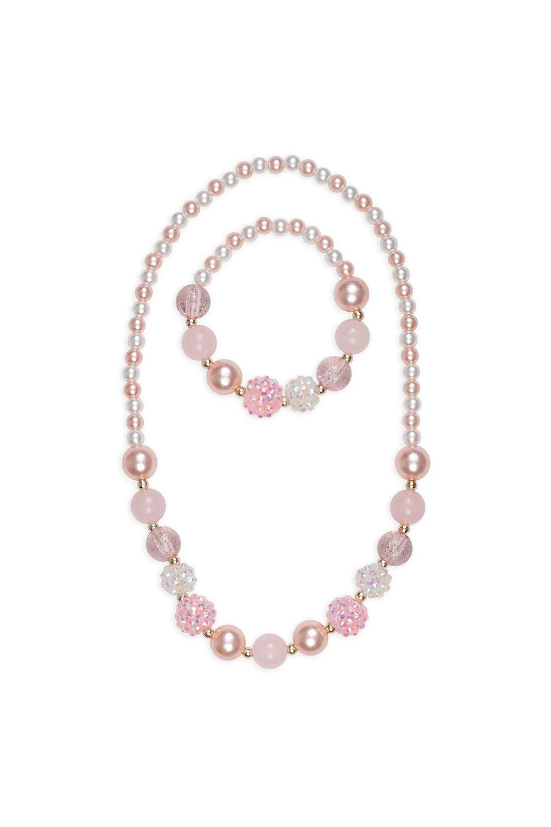 Great Pretenders Pinky Pearl Necklace & Bracelet Set