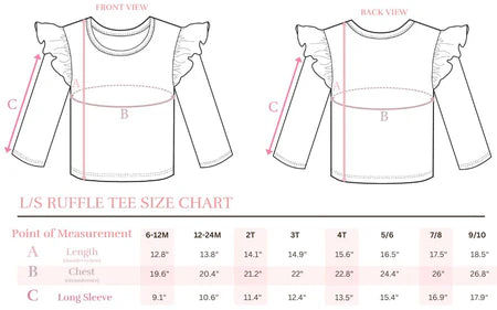 Bubblegum Pink L/S Ruffle Tee