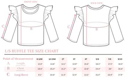 Bubblegum Pink L/S Ruffle Tee