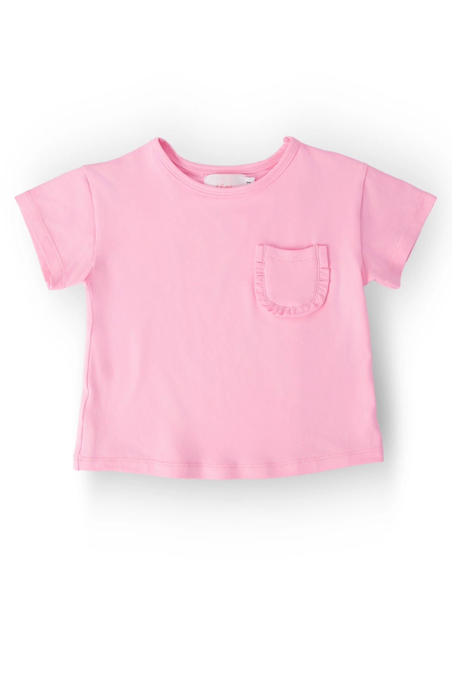 Bubblegum Pink Ruffle Pocket Tee