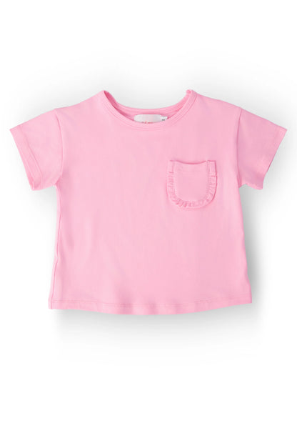 Bubblegum Pink Ruffle Pocket Tee