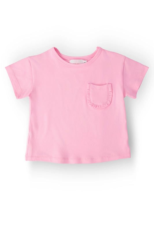 Bubblegum Pink Ruffle Pocket Tee