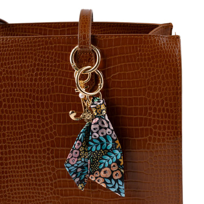 EB Black Floral Satin Keychain