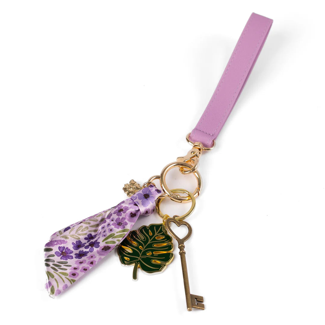 EB Lilac Floral Satin Keychain